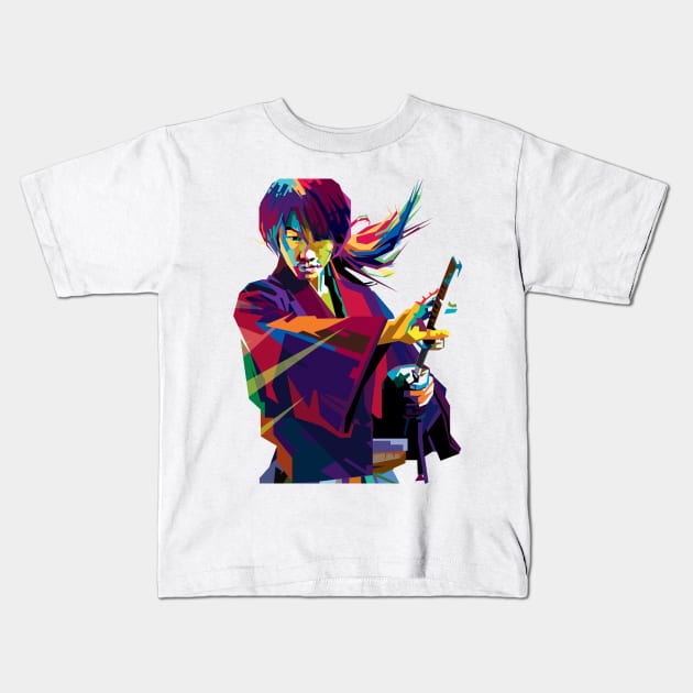 samurai X pop art Kids T-Shirt by Mulyadi Walet